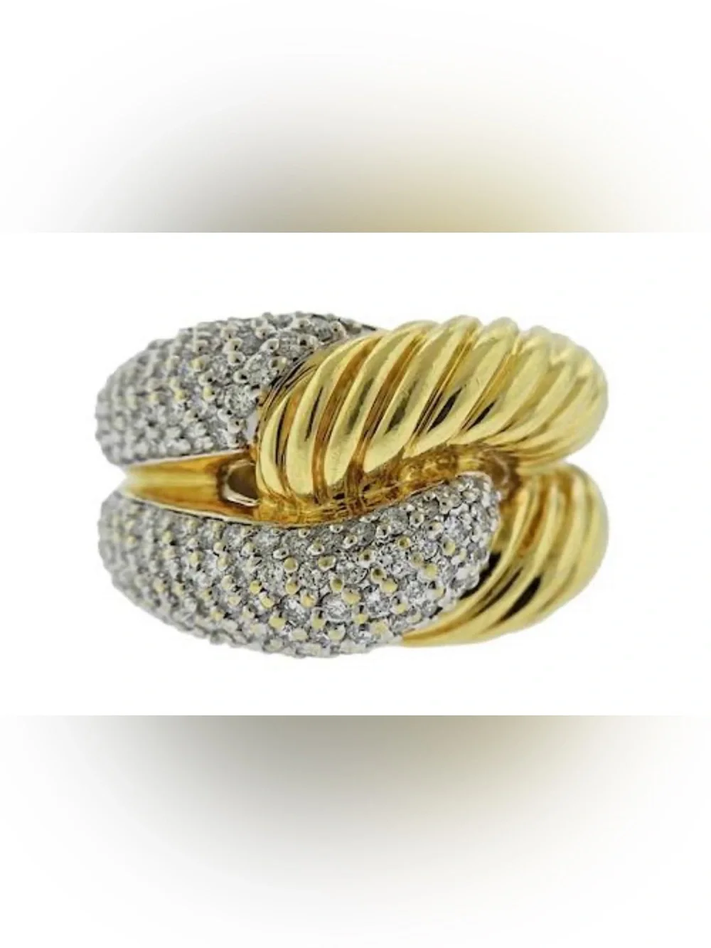 DAVID YURMAN 18K GOLD LABYRINTH DIAMOND RING size 7.5 - Picture 2 of 9
